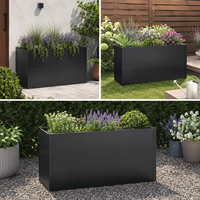 Bac à potager surélevé rectangulaire en acier galvanisé de qualité supérieure, enduit de poudre, résistant aux intempéries, coins renforcés pour l'extérieur