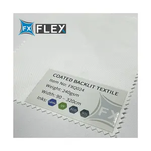 FLFX 240gsm UV/Eco Solvant Impression Polyester Tissu Rouleau Enduit Textile Rétro-Éclairé