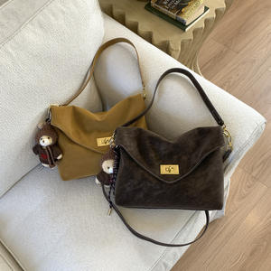 Bolsos de Marca para Mujer al por Mayor, de Gran Capacidad, de Cuero Genuino de Lujo, Bolso de Hombro, Bolso de Mano, Bolso Tote de Gamuza - Product Image 3