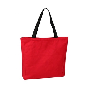 Sac fourre-tout en toile de coton uni, pas cher, en gros, avec poche intérieure - Product Image 6