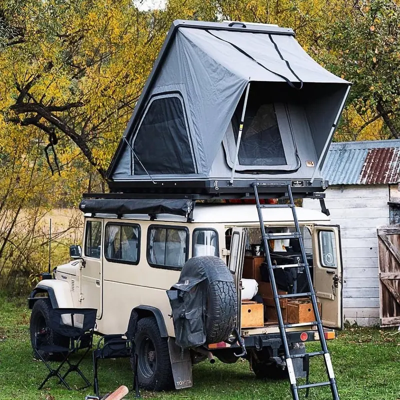 Benutzer definiertes Logo Camping Aluminium Dachzelt Auto Dachzelt Dreieck Muschel Shell Top Dachzelt