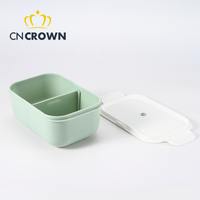 Boîte à lunch bento pour adultes avec logo personnalisé, couvercle en plastique isolé sous vide, micro-ondable, conteneur alimentaire portable