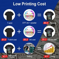 Conception de vêtements DTF Imprimante T-shirt Machine d'impression 60cm DTF Imprimante à jet d'encre I3200 I1600 Xp600 Têtes d'impression