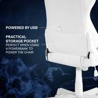 Chaise de jeu LED blanche à dossier haut, Sillas Gamer Pro, inclinable, avec support lombaire ergonomique, chaise de jeu pour ordinateur avec RGB