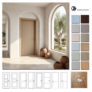 Puerta Interior de Madera con Revestimiento de PVC Premium, Resistente a la Humedad, para Habitaciones de Huéspedes en Hoteles y Resorts de Lujo - Product Image 1