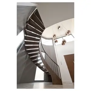 프리마 빌라 사용자 정의 간단한 스테인레스 스틸 난간 디자인 플로팅 계단 디자인 사진