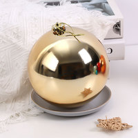 Boules de Noël en plastique de haute qualité, 10 cm et 15 cm, grandes, décorations d'arbre, couleur personnalisée, imperméables, vente en gros RTS