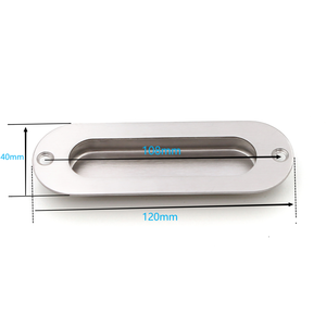 Gagang Pintu Geser Tersembunyi Modern dari Baja Anti Karat dengan Finishing Brushed, Model Oval, untuk Dapur, Kamar Tidur, Villa, dan Laci - Product Image 6