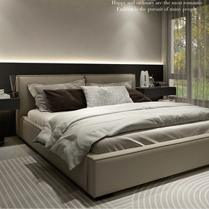 Lit rembourré minimaliste moderne, lit double, grand cadre <span class=keywords><strong>de</strong></span> lit, support <span class=keywords><strong>de</strong></span> lit extra-large, meubles <span class=keywords><strong>de</strong></span> chambre à coucher - Product Image 4