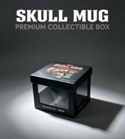 Boîte cadeau en papier premium à thème crâne avec fenêtre carrée, doublure en coton et fermeture magnétique pour tasses et bols - Boîte de collection gothique sombre
