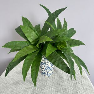 Meng Jie Artificial Bird's Nest Fern 30cm-100cm PVC Foliage Plant <b>Wall</b> Floor Decor Greenery - Product Image 4