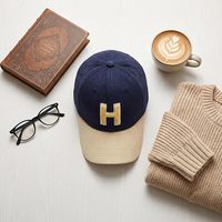 Casquette de baseball vintage non structurée à 6 panneaux en velours côtelé, réglable avec boucle métallique et motif lettres, pour adultes unisexes
