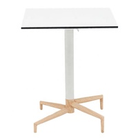 Table à manger de restaurant de patio de café en stratifié compact noir et blanc Table à manger pliante de style moderne pour l'extérieur