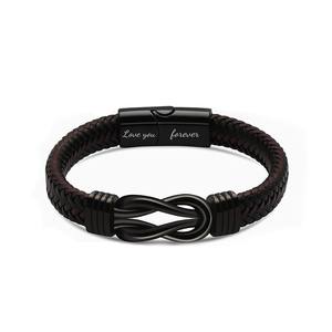 Cadeaux d'anniversaire pour fils de la part de maman, cadeaux de la Saint-Valentin pour fils, bracelets en cuir pour fils, bracelets noués, bijoux - Product Image 1
