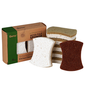 Esponjas exfoliantes multiusos ecológicas <span class=keywords><strong>de</strong></span> limpieza biodegradables y respetuosas con <span class=keywords><strong>la</strong></span> tierra <span class=keywords><strong>de</strong></span> celulosa <span class=keywords><strong>de</strong></span> madera <span class=keywords><strong>de</strong></span> fibra natural en forma <span class=keywords><strong>de</strong></span> cintura para platos - Product Image 4