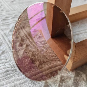 Lente Ottica Monofocale Hi-Index 1.61 MR-8 ASP SHMC Marrone Tagliata, Resina Trasparente UV 420, Due Pezzi 65/70mm su Prescrizione - Product Image 1