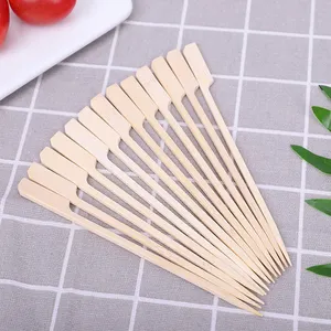 wooden disposable home roasting party picks and skewers short 4 inch bamboo skewers for food
