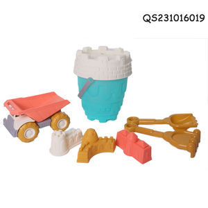 QS pas cher prix fabrication plage jouet coloré adultes bambin filles sable Paly pliant Silicone plastique plage jeu seau ensemble jouets - Product Image 4