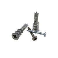 Fixation de plaques de plâtre, solide, auto-perçage, mur métallique creux, ancre de cloisons sèches en alliage de zinc avec vis