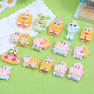 Spugnetta gialla stella marina serie resina fai da te custodia per telefono spazzatura fermaglio per frigorifero adesivo buco scarpe accessori decorazione - Product Image 4