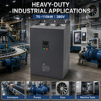 Konverter Frekuensi Handal Untuk Mesin Pengemasan Tekstil dan Pengolahan Kayu 75KW-110KW 380V VFD Industri