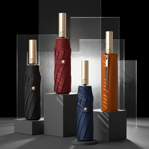 <span class=keywords><strong>Parapluie</strong></span> d'affaires OEM, ouverture automatique, 10 baleines, coupe-vent, poignée dorée, logo personnalisé, <span class=keywords><strong>parapluie</strong></span> pliant pour <span class=keywords><strong>homme</strong></span>, cadeau d'entreprise - Product Image 1