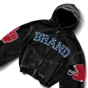 เสื้อแจ็กเก็ตซิปแบบมีซิปผ้าเกล็ดปลาเทอร์รี่ปรับได้ตามต้องการ - Product Image 2