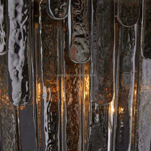 Lustre en <span class=keywords><strong>verre</strong></span> de Murano de style industriel vintage, luminaire suspendu fumé pour salon, lustres et suspensions pour villa - Product Image 4