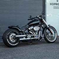 Garde-boue arrière court noir brillant HOPERO avec feux, Plug & Play pour Softail 2018-2025 Breakout/Fat Boy, garantie 1 an