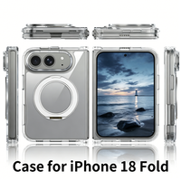 Étui de protection transparent antichoc GSCASE pour iPhone Duo 360 °   Support magnétique rotatif pour téléphone, coque pliable