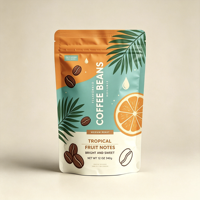 Premium Recyclebare Heat Coffee Beans Stand Pouch Medium Roast 100% Vers Gebrande Hele Bonen Herbruikbare Ziplock Zak