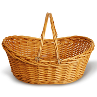 Keranjang Hadiah Grosir Murah, Keranjang Buah Rotan Kosong dengan Pegangan, Set Keranjang Penyimpanan, Keranjang Penyimpanan Buah dari Kawat