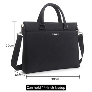 Maletín grande de 14 pulgadas para hombre, funda para ordenador portátil, bolso de trabajo de oficina de negocios, bolso de mensajero, bolsos de hombro, bolso de mano de lona impermeable - Product Image 2