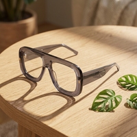 Montures optiques en acétate Premium Pilot pour hommes, design épais de luxe, lunettes pour professionnels, lunettes surdimensionnées unisexes