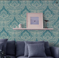 Papier peint non tissé gaufré de luxe, motif damassé classique, revêtement mural pour salon, chambre à coucher, rénovation