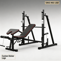 Banc de musculation réglable en acier avec accessoires de câble pour développement des jambes, station d'entraînement portable pour salle de sport à domicile