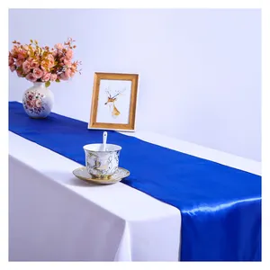 cheap promotion custom discount luxury shiny navy blue party banquet satin table runner for wedding