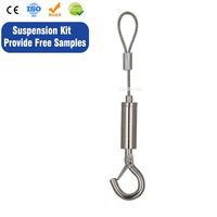 Kit de suspension personnalisé avec câble métallique, pince à câble réglable et mousqueton pour suspension de luminaires au plafond