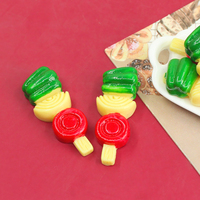 Style japonais légumes Barbecue résine Flatback Cabochon pour album à faire soi-même réfrigérateur aimant maison de poupée Miniature nourriture
