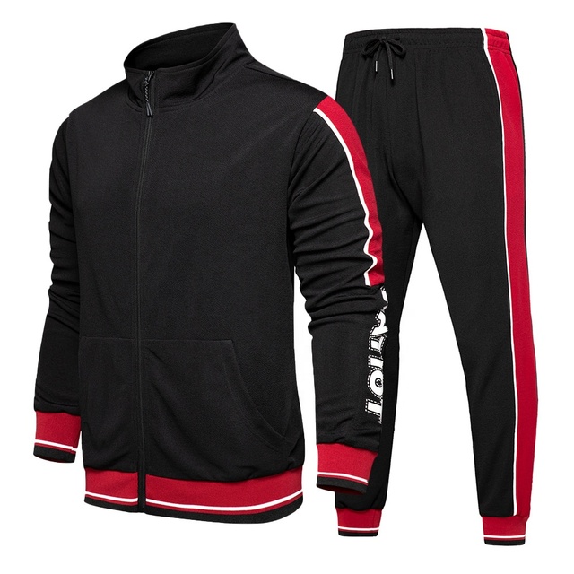 Ready Made Men Hoodie and Sweatpants Set Polyester Zip up Casual Jogger Sets High Quality Tracksuit 2 Piece Man