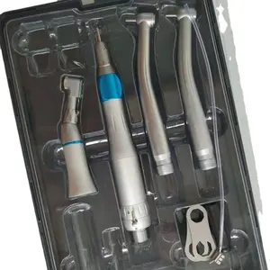 Dental Supplies/ Set High Speed + Low Speed Air Turbine Dental Handpiece Silver Carton Box CE OEM Dental High and Low Piece Kit