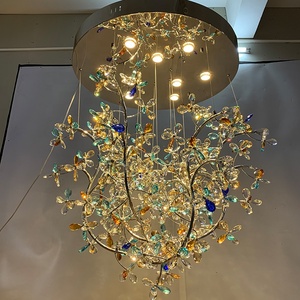 Custom-Made Luxury <span class=keywords><strong>Crystal</strong></span> Flower <span class=keywords><strong>Chandelier</strong></span> Ánh Sáng Đầy Màu Sắc Thiết Kế Thiết Kế Đèn Cho Nhà Phòng Khách - Product Image 4