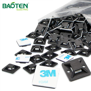 Attaches de câblage auto-agrippantes en Nylon 66 résistantes à la chaleur, blanches et noires, pour fixation <span class=keywords><strong>murale</strong></span> et gestion des fils - Product Image 1
