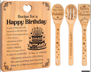 Juego de Tablas de Cortar de Bambú para el Día de la Madre con Espátula, Utensilios de Cocina, Regalo para las Fiestas, Juego de Tablas de Cortar en Forma de Corazón - Product Image 6