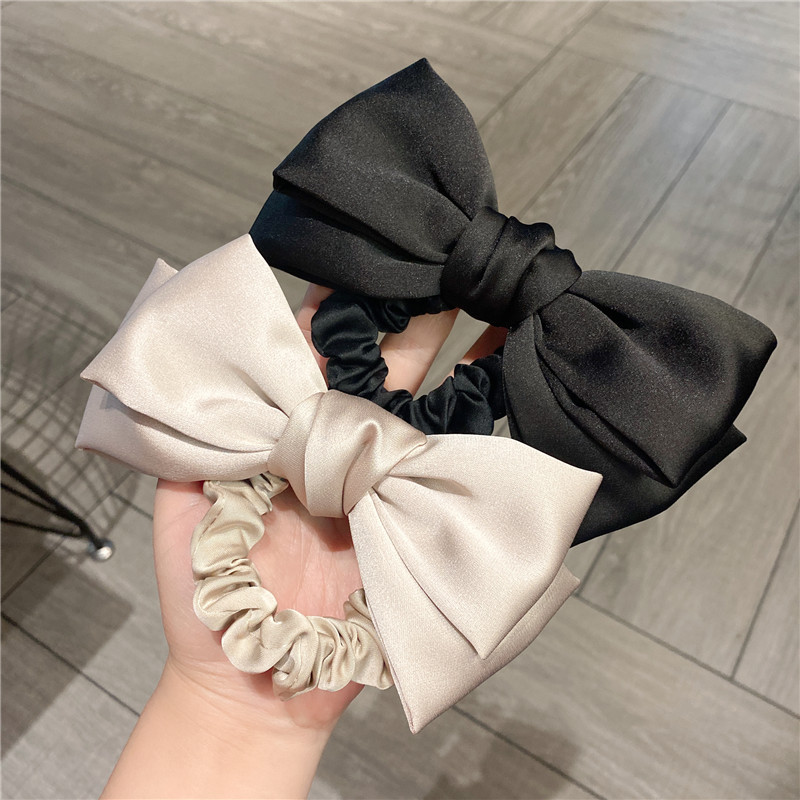 Woman Satin Solid Color Scrunchies Elastic