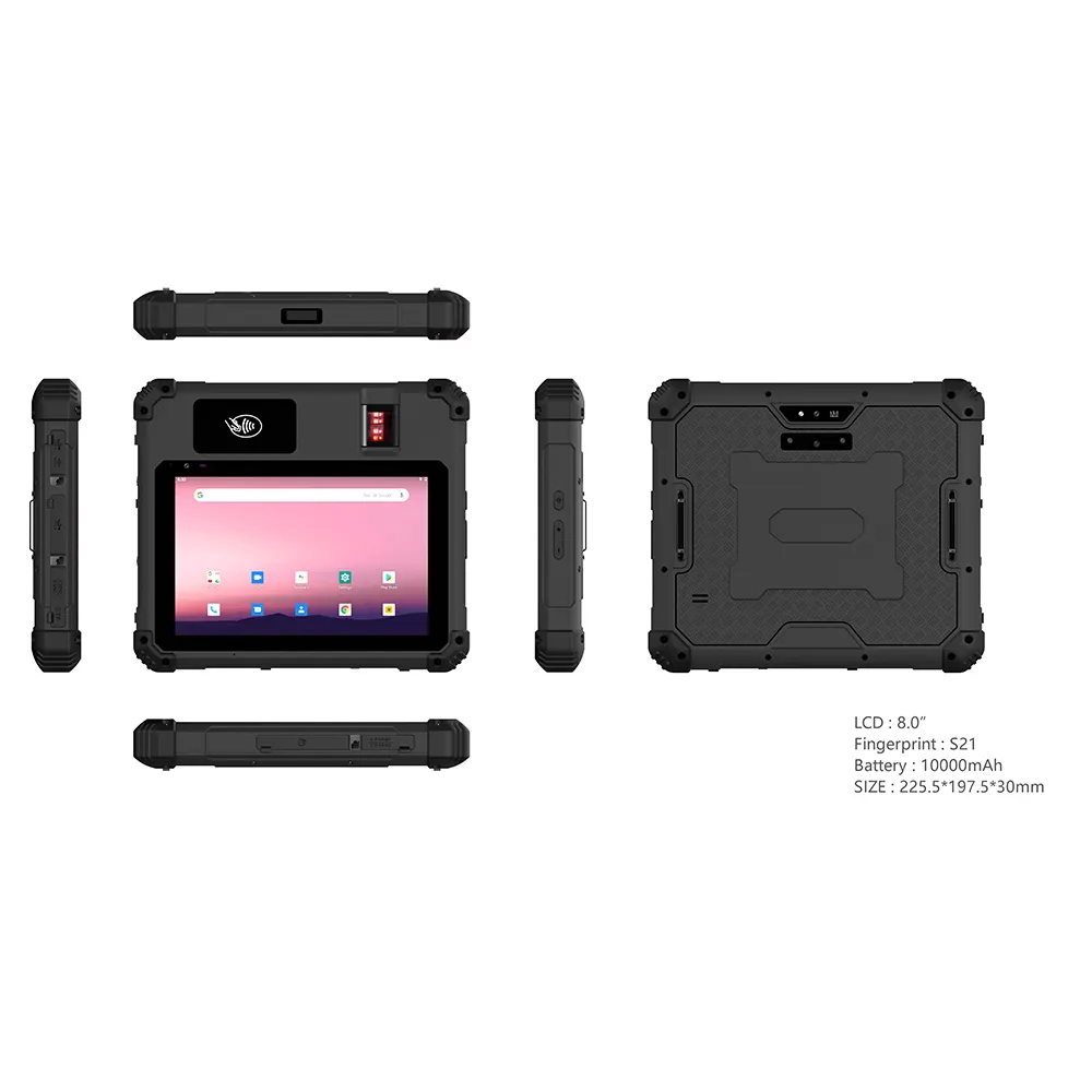 Планшет Tablette Android 4g Lte 4gb Ram биометрический сканер отпечатков пальцев Сканер штрих-кодов Водонепроницаемый Прочный Android планшетный ПК с RFID-считывателем