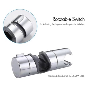 Bathroom Accessories 360° Rotation 22mm Shower Holder <b>Clamp</b> Showerhead Rail Slide Bracket 18-25mm Adjustable Shower Head Holder - Product Image 3