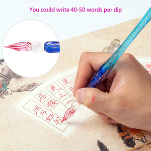 Stylo trempé Vintage en verre cristal, encre, 12 couleurs, pour Art, écriture, <span class=keywords><strong>dessin</strong></span>, signet - Product Image 3
