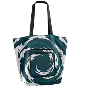 Printed Tote Bag Large Capacity Shoulder Shopper Bag with Zipper Pocket for Grocery Travel Daily Use - Product Image 1