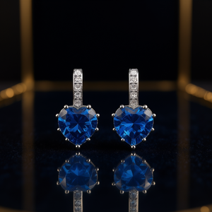 Boucles d'oreilles pendantes en topaze noire en forme de cœur, serties de griffes, bijoux romantiques en cristal pour femme, à porter au quotidien - Product Image 2